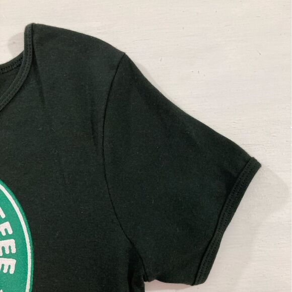 Silver T-Shirt Women’s Medium Black Graphic Tee Funny Coffee Sucks Novelty Top - Picture 3 of 8